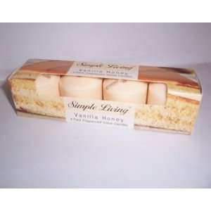  Simply Living 4 Pack Vanilla Honey Scented Votive Candles 