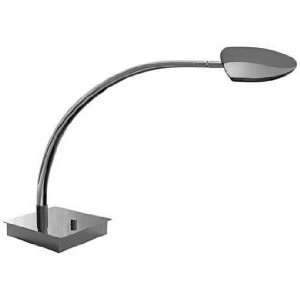  Mondoluz Pelle Curve Chromium Square Base LED Desk Lamp 