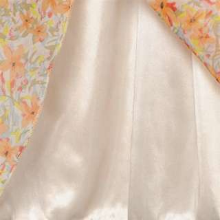 Womens Buttons Floral Chiffon Dress,9750Y,ORANGE, sz M  