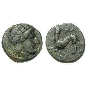  Nesos, Islands off Lesbos, c. 350   300 B.C.; Bronze AE 9 