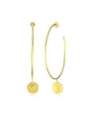 TAT2 Designs Coin Dangling Gold Coin Hoop Earrings