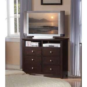  Bedroom TV Stand Storage Chest in Cappuccino Finish