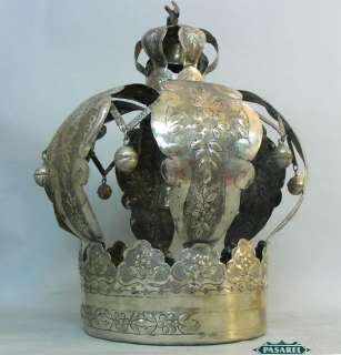 Fine Sterling Silver Torah Crown Poland Ca 1900 Judaica  