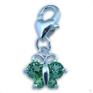 Beggar Charm Bracelet Pendant Butterfly Zirkonia green#8696, bracelet 