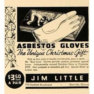  1938 Ad Jim Little Asbestos Gloves Christmas Gift IL 