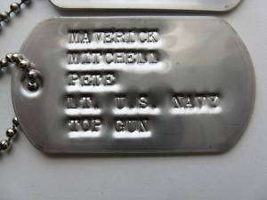 TOP GUN   MAVERICK   AUTHENTIC MILITARY ISSUED DOG TAGS  
