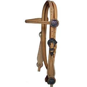  Longhorn Trim Basket Tooled Headstall and Reins Sports 