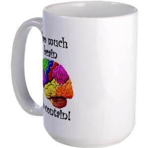 Too much brain to contain Health Large Mug by 