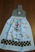 FRENCH CHEF Dish Towel with Fabric Top, Button Tab  