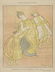 CAPPIELLO, Linen Backed ORIGINAL Lithograph print, 1899, Le Rire, ART 