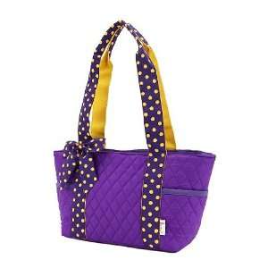  BELVAH   Quilted Monogrammable Tote Bag   Purple & Yellow 