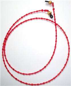 Toho Glass Seed Beads Red Eyeglass Holder, Chains  
