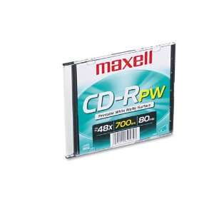 Maxell  Disc CD R 80 min WHT IJ printable jeweljewel    Sold as 1 EA