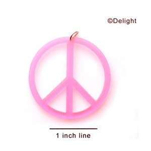 A1109 tlf   Large Hot Pink Peace Sign   Acrylic Pendant 