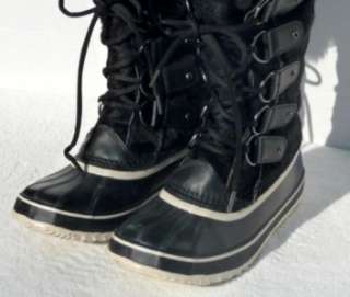 400 SOREL JOAN OF ARCTIC RESERVE WINTER SNOW BOOTS BLACK WOMENS US 8 