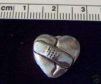 Sterling Silver Bandaid on Broken Heart Tie Tack or Pin  
