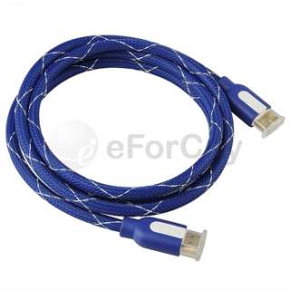   6Ft Mesh Blue 1.4 High Speed HDMI Cable+Ethernet 3D 1080P M/M For HDTV