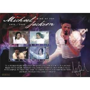 Michael Jackson King of Pop Souvenir Sheet Stamps Nevis NEV0918SH