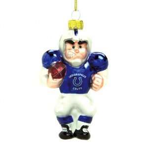 Indianapolis Colts 4 Blown Glass Football Player Ornament  