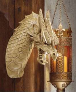 Medieval Head of the Dragon Wall Sculpture Gothic Trophy  