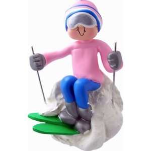 Skiing Female Ornament 