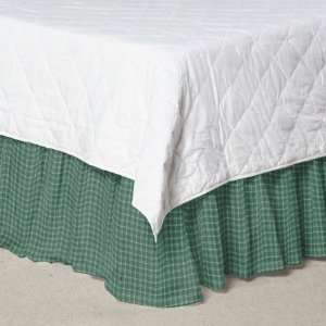  Green & White Plaid, Fabric Bed Skirt Twin In.
