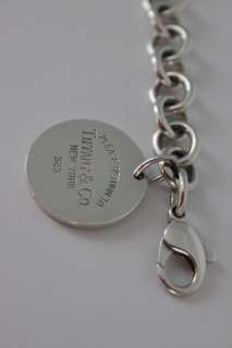 Authentic Return to Tiffany & Co. Round Tag Sterling Silver Bracelet w 