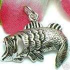 925 STERLING SILVER LARGE MOUTH BASS FISH CHARM PENDANT