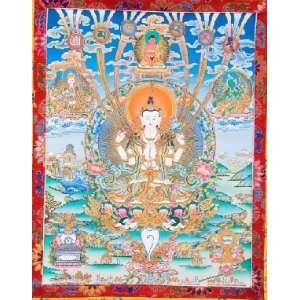  Chenrezig Tibetan Thangka Scroll Painting