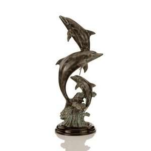   Double Whale Seascape Bronze Heirloom Sculpture