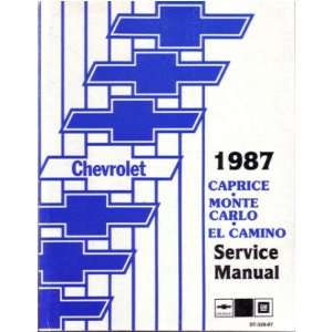  1987 CAPRICE EL CAMINO MONTE CARLO Shop Service Manual 