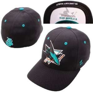  Zephyr San Jose Sharks Powerplay Fitted Hat 7 3/8 Sports 