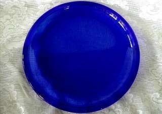Beautiful Cobalt Blue Glass Cake Plate / Platter   NEW  