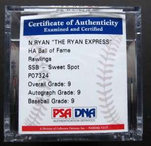   THE RYAN EXPRESS Signed Historic Autographs Ball of Fame PSA 9  
