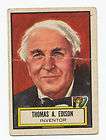 THOMAS EDISON   INVENTOR 1952 TOPPS LOOK n SEE #71