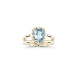  1.39 Cts Aquamarine Solitaire Ring in 14K Yellow Gold 5.5 
