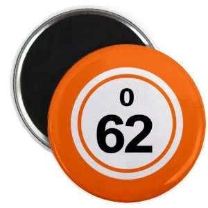  Bingo Ball O62 SIXTY TWO Orange 2.25 inch Fridge Magnet 