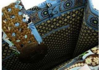 This is Vera Bradley’s Tiki Tote bag in Bali Blue print