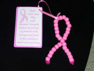 Pink Ribbon Breast Cancer Awareness Pony Bead Kits  