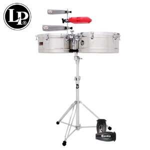 LP Latin Percussion Prestige Timbales Set   14 & 15 Stainless Steel 