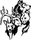 wild animal assortment vinyl sticker decal hunting wolf mountain lion