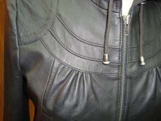NWT Womens Hooded Leather Jacket Style 2241 Size S XL  