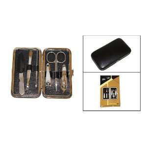  Black Manicure/pedicure Grooming Set with 6 Set Pieces 