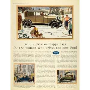  1929 Ad Ford Tudor Sedan Motor Car Coupe Fordor Gears 
