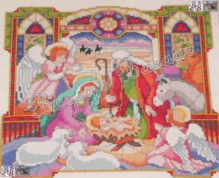 Bucilla NATIVITY Stamped Cross Stitch Christmas Pillow or Picture Kit 