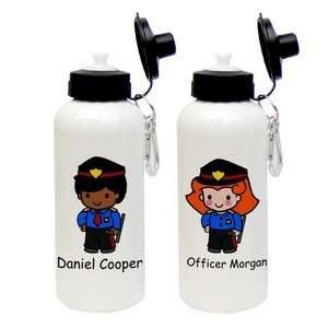  Custom Character Police Officer Aluminum Water Bottle 