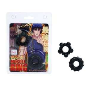 Bundle Anime Muscle Rings Black and 2 pack of Pink Silicone Lubricant 