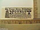 1876 paper ad benj o woods co printing press boston