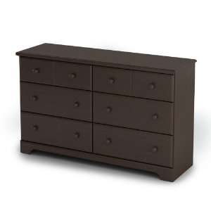   Double Dresser in Chocolate Finish White Wash Furniture & Decor