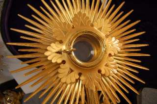 Older Benziger Bros. Monstrance w/ enamels + chalice  